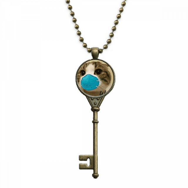 Chat Mignon Portant une Tête Expression Collier Pendentif Plateau Chaîne Ornée