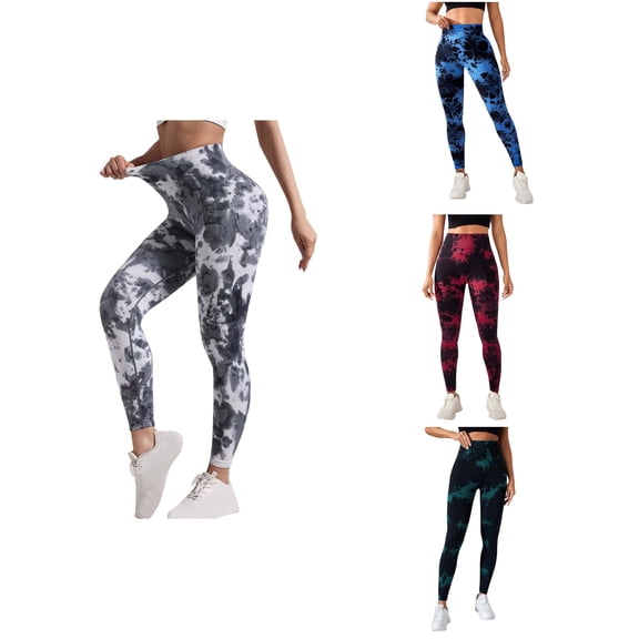 Ahuyic Womens Solid Color Yoga Pants, High Waisted Leggings For Women, Womens Casual Fashionable Tie Yoga Pants Summer High Waisted Hip Lifting Sports Pants Yoga Pants