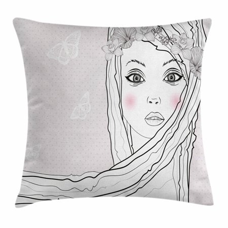 Teen Room Decor Throw Pillow Cushion Cover Baby Face Young Girl