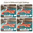 thumbnail image 7 of ODIKA 8'x10' Washable Area Rug Pixel Octopus Cartoon Bubble Motif Blocky Wave Border Retro Arcade for Dining Room, Large Office, Lounge, Non-Slip Chair-Friendly Mat, 7 of 7