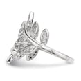 thumbnail image 3 of Sterling Silver Rhodium-plated Leave CZ Ring - Size 8, 3 of 3