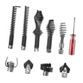 thumbnail image 1 of 10 Piezas Cabezal Desatascador de Drenaje de Tubos Accesorio para Máquina de Limpieza de Desagües Material Metálico Función de Resorte Adecua, 1 of 9