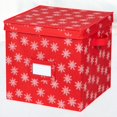 thumbnail image 5 of Hold N' Storage Christmas Ornament Storage Box with Lid. Stores up to 64- 3” Ornaments – Red/White Snowflakes, 5 of 9