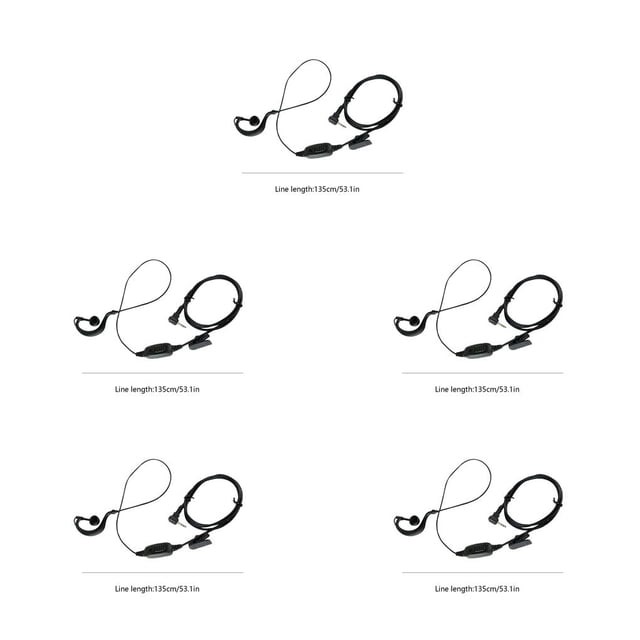 Inteprter 1 Pin 2.5mm Wired Ergonomic Part Headphone Clip Lapel Replacing Button with Operation Earpiece Earphone Microphone Type2