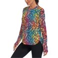thumbnail image 2 of FORMRS Womens Long Sleeve Shirts UPF 50+ Sun Protection Quick Dry Fishing Hiking Tops, Size S-2XL, Colorful Dragon Scales Pattern, 2 of 8