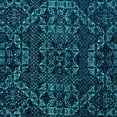 thumbnail image 1 of Ahgly Company Indoor Square Abstract Turquoise Blue Modern Area Rugs, 6' Square, 1 of 4