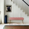thumbnail image 6 of Kithkasa Modern Tufted Entryway Bench,Velvet Gold Legged for End of Bed,Pink, 6 of 8