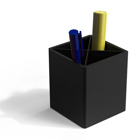 Staples TRU RED 4 Compartment Divided Plastic Pencil Cup Black 3/Pack TR55274-CCVS