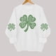 thumbnail image 5 of TaTaai Womens St Patricks Day Print Sweatshirt Long Sleeve Crewneck Casual Pullover Fleece Lined Holiday Top Gift, 5 of 6