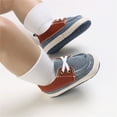 thumbnail image 6 of Children Infant Toddler Shoes Spring And Summer Boys And Girls Sports Shoes Flat Bottom Light And Comfortable Canvas Colorblock Blue 0 Months-6 Months, 6 of 9