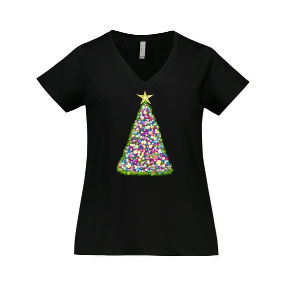 Inktastic Christmas Tree of Lights Women's Plus Size V-Neck T-Shirt