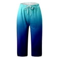 thumbnail image 4 of Bibifish Womens Pants Casual Gradient Color Knee Length Pants Comfortable Slim Fit Mid Waist Capri Pants Stylish Casual Daily Wear Trousers, 4 of 4