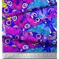 thumbnail image 2 of Soimoi Blue Poly Georgette Fabric Colorful Butterfly Decor Fabric Printed Yard 42 Inch Wide, 2 of 5