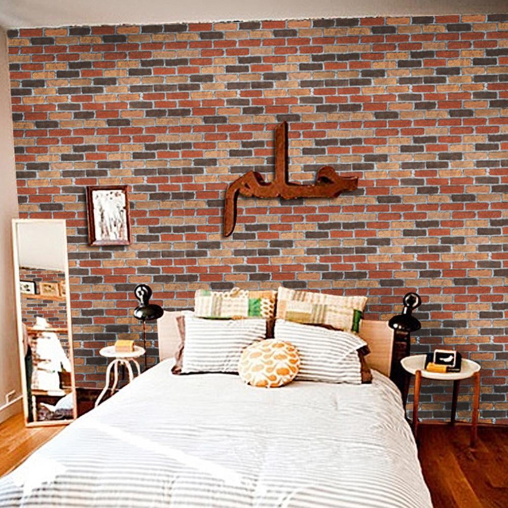 Worallymy Peel and Stick Wallpaper Brick Contact Paper Faux 3D Brick
