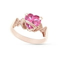 thumbnail image 2 of Heart Shape Simulated Pink Tourmaline In 14K Rose Gold Over 925 Sterling Silver Ring Size 11, 2 of 5