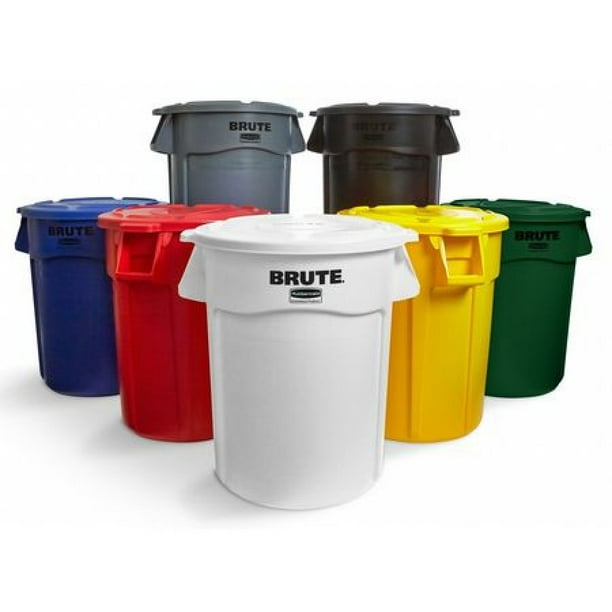 Rubbermaid Fg264360bla 44 Gal Plastic Round Trash Can Black Com Rubbermaid Fg264360bla 44 Gal Plastic, Round Trash Can With Lid