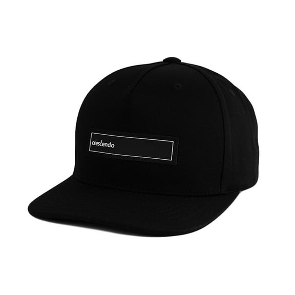 WITHMOONS Crescendo Patch Snapback Hat Flat Brim Cotton Hiphop Adjustable Baseball Cap TR21524 (Black)