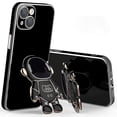 thumbnail image 2 of Iphone 13 12 Pro Max 11 Xr Xs 7 8 Plus Se Funda protectora con soporte de astronauta galvanizada Funda para teléfono, 2 of 4