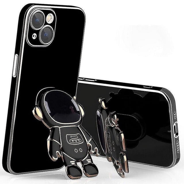 Iphone 13 12 Pro Max 11 Xr Xs 7 8 Plus Se Funda protectora con soporte de astronauta galvanizada Funda para teléfono