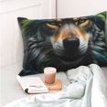 thumbnail image 4 of Yiaed Realistic Style Colorful Wolf Print Brushed Microfiber Envelope Pillowcases, Standard,Envelope Closure Pillow Cases(No pillow core)-20"x30", 4 of 6