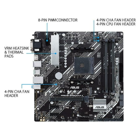 ASUS Prime B450M-A II AM4 AMD B450 SATA 6Gb/s Micro ATX AMD Motherboard