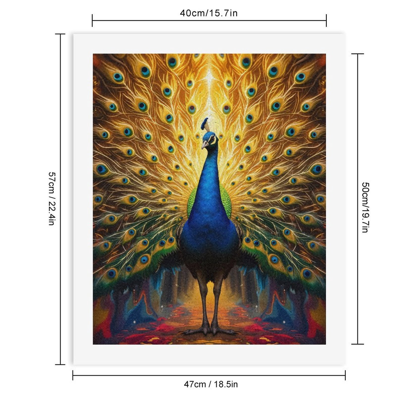 Paint by Numbers Kit for Adults, Peacock Radiant Display In Forest Paint by Numbers, Easy Paint by Numbers Kit for Adults Beginner, DIY Adult Paint by Number Kits on Canvas, Home Decor