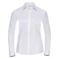 thumbnail image 1 of Russell- Camisa de trabajo de manga larga en tela en espiguilla para mujer (Blanco), 1 of 2