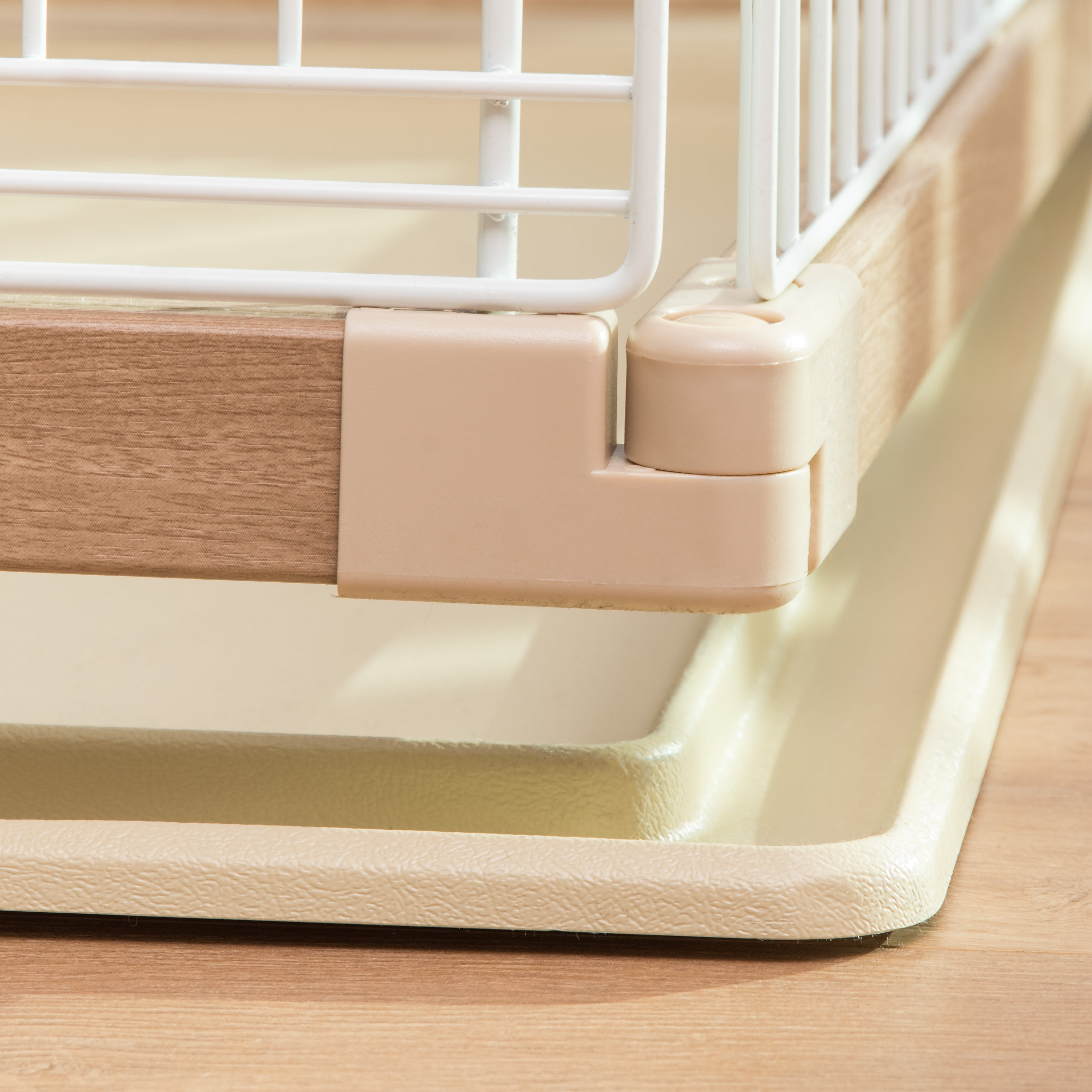 IRIS Large Open Pet Playpen, Crate, Light Brown/White