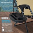 thumbnail image 5 of Oversized Patio Chair with Leg Stabilizers and Big Cupholder, Adjustable  Folding Reclining Outdoor Chair with Pillow, 5 of 17