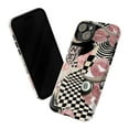 thumbnail image 3 of Pink Aesthetic Collage Phone Case, Checkerboard Lips 8 Ball Pearls Art Cover, Edgy Y2K Style for iPhone 17 16 15 14 13 12 11 Pro Plus Mini, 3 of 6