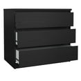 thumbnail image 5 of Tvilum Scottsdale 3 Drawer Chest Dresser for Adults, Black Woodgrain, 5 of 14