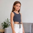 thumbnail image 6 of Coerni Girls Sleeveless Tank Top Tie Knot Front Tops T Shirts for Kids Crewneck Cute Casual Athletic Undershirt Crop Top Cute Vest, 6 of 7