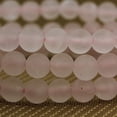 thumbnail image 4 of Natural Matte Rose Quartz Gemstone 6mm Round Beads Stretch Bracelet 7" Unisex, 4 of 5