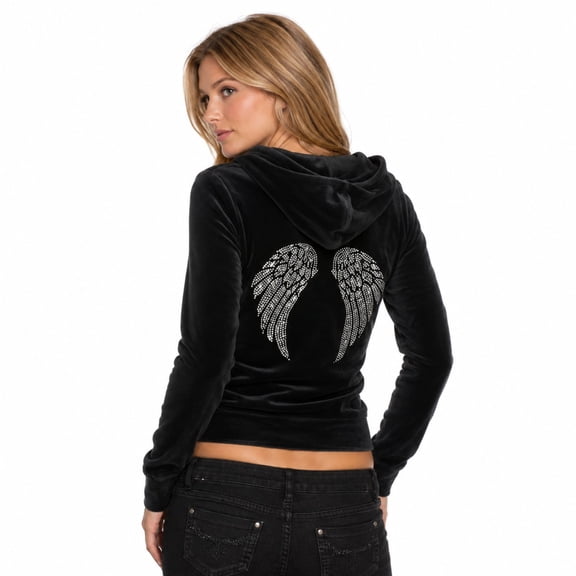 Women's Rhinestone Wing Fitted Jacket, Slim Long Sleeve Casual Top