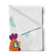 thumbnail image 2 of Hen and Chicks Soft Flannel Fleece Throw Blanket, Nursery Themed Cartoon with Chicken and Baby in Sunny Nature Day, Cozy Plush for Indoor and Outdoor Use, 50" x 70", Multicolor, by Ambesonne, 2 of 5