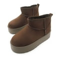 thumbnail image 3 of Glaze Women Winter Slip On Warm Fur Suede Snow Ankle Boots Slipper 2 Inch Sole, 3 of 6