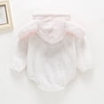 thumbnail image 4 of Outfit Suit Girls Boys Fleece Jumpsuit Romper Hooded Toddler Baby Boys Girls Color Cute Long Sleeves Ears Winter Keep Warm Jumpsuit Romper White 12 Months, 4 of 8
