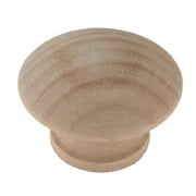 Mainstays 1-1/2" (38mm) Round Cabinet Knob, Unfinished Wood, 10 Pack