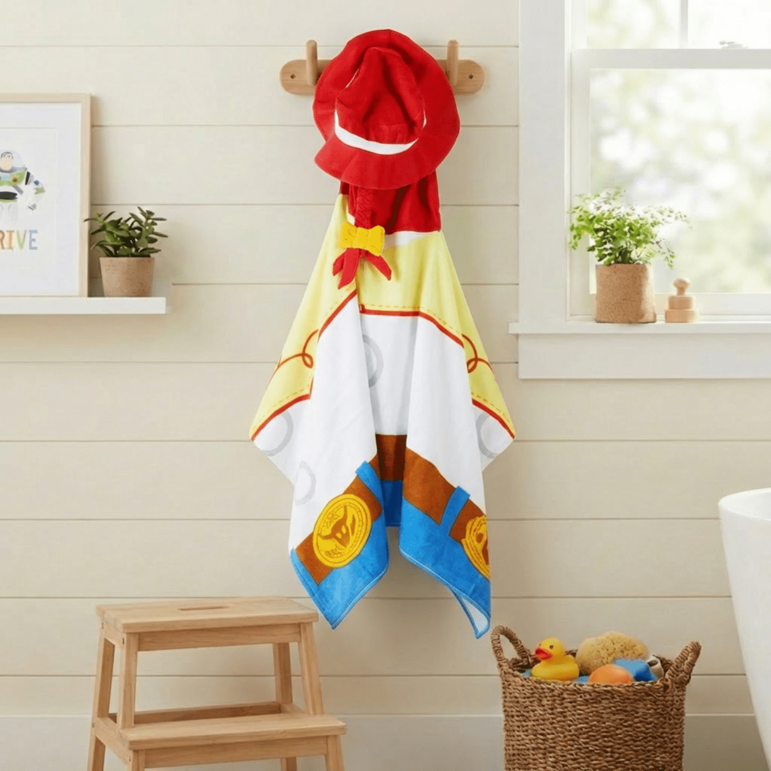 Disney Toy Story Jessie Kids Hooded Towel, Cotton, Multicolor, 22" x 51"