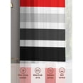 thumbnail image 6 of Sheer Curtains 84 inches Long 2 Panels Set Abstract Striped Light Filtering Sheer Drapes Rod Pocket Window Curtains for Living Room/Bedroom, Red Black White, 6 of 8