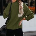 thumbnail image 2 of Aayomet Turtleneck Sweater Women Women's Fall Turtleneck Batwing Long Sleeve Ribbed Knit Casual Soft Pullover Sweater Jumper Top,Green S-XXL, 2 of 4