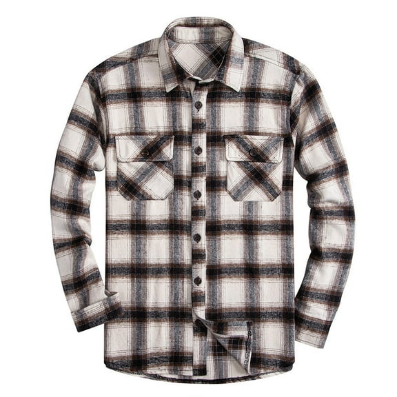 Tqyyweavej Mens Button Up Shirts Rugular Fit Long Sleeve Shirt Casual Button Down Cotton Vintage Soft Plaid Shirts with Pockets