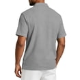 thumbnail image 5 of Dwelliawo Dress Capri Polo Shirts Men Breeze Short Sleeve Textured Work Golf Shirt Summer Casual Performance Collared Tshirts Gray L, 5 of 5