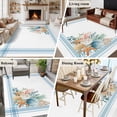 thumbnail image 5 of 5'x7' Area Rugs for Living Room Bedroom, Blue Coastal Washable Rug Carpet Runner Indoor Outdoor, Nautical Starfish Eucalyptus Leaf Coral Striped Non Slip Floor Mats Area Rug for Kitchen, Nursery, 5 of 8