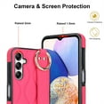 thumbnail image 4 of Decase for Sasmung Galaxy A54 5G with Wrist band Kickstand Case,with Metal RIng,Slim Shockproof PU Leather Drop Proof Non-Slip Anti-Fingerprint Protective Phone Case Cover,Rose, 4 of 8