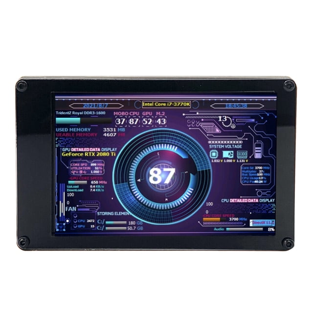 PC Affichage de la température, 3.5in Écran IPS USB Éditeur de thème Moniteur de temps d'ordinateur Effacer l'image pour Temp