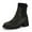 Pure Black, variant on Womens Lug Sole Platform Elastic Slip On Casual Chunky Block Heel Ankle Boots