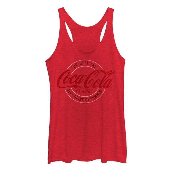 Women's Coca Cola Official Drink of Summer  Racerback Tank Top Red Heather Small