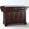 thumbnail image 3 of Bowery Hill Traditional Wood Kitchen Island w/ Stainless Steel Top in Mahogany, 3 of 7