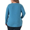 thumbnail image 3 of Agnes Orinda Women's Plus Size Tops Long Sleeve Pleated Front Casual V Neck Shirts Blouses 1X Gray Blue, 3 of 6